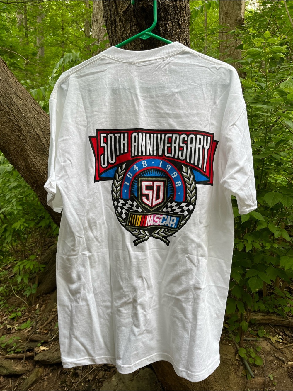 Vintage 1998 Chase Authentics NASCAR 50th Anniversary T-Shirt White Large NEW